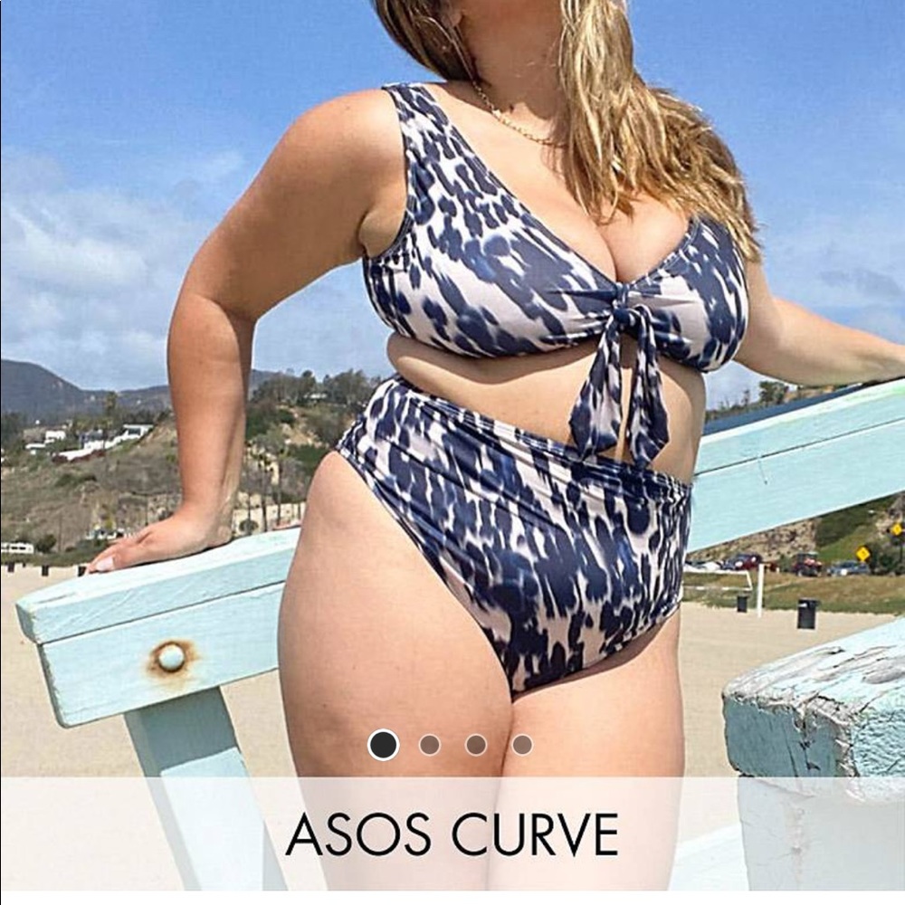 ASOS Curve Smudge Animal Print Bikini